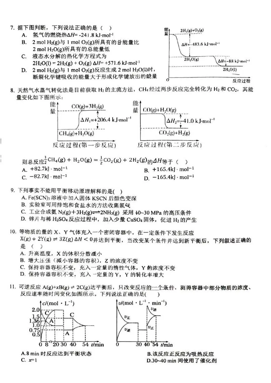 2025-2026学年北京市顺义牛栏山第一中学板桥学校高二上学期期中化学试题（无答案）第2页