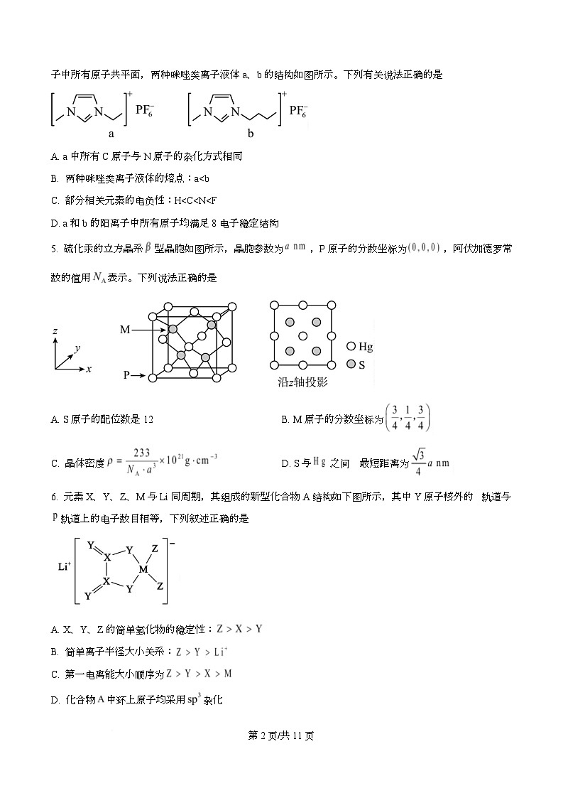 湖南省长沙市第一中学2025-2026学年高二下学期开学化学试题（原卷版）第2页