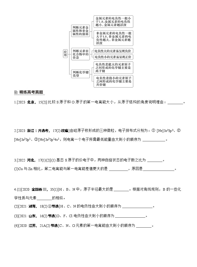 2026高三二轮专题复习化学习题_专题三　主观题突破2　元素电离能、电负性的规范解答（含解析）第2页