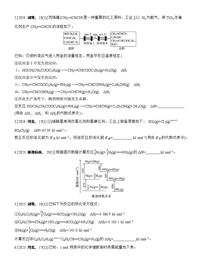 2026高三二轮专题复习化学习题_专题五　主观题突破1　热化学方程式的书写与焓变的计算（含解析）第2页