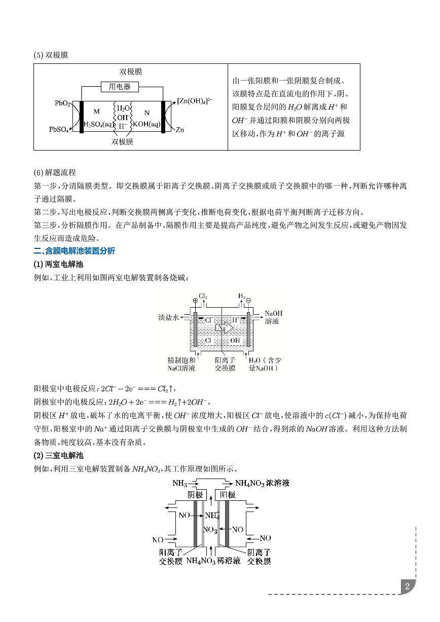 电化学中的多室、多池装置（重难专练）（学生版）第2页