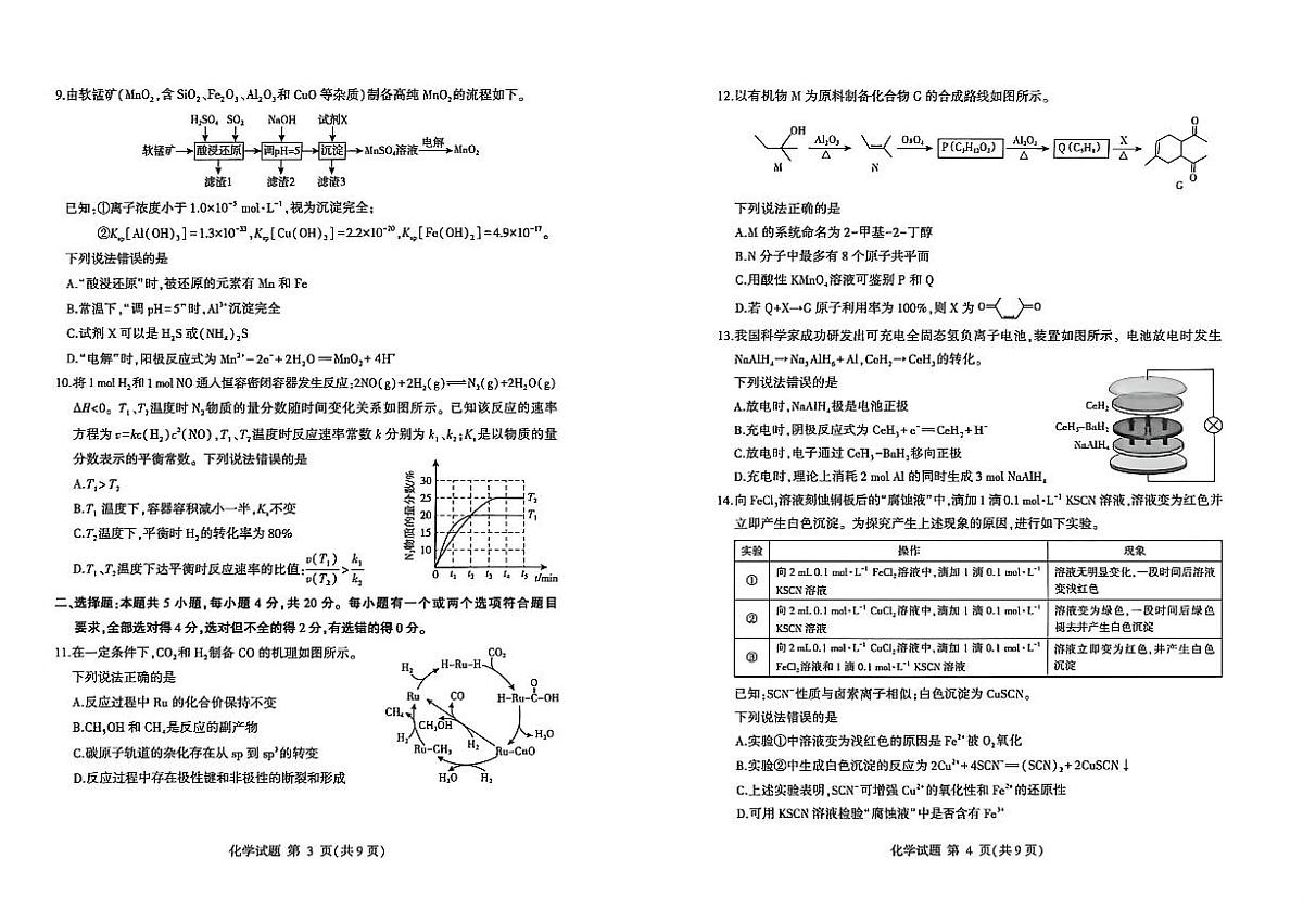 26临沂一模- 化学试题第2页