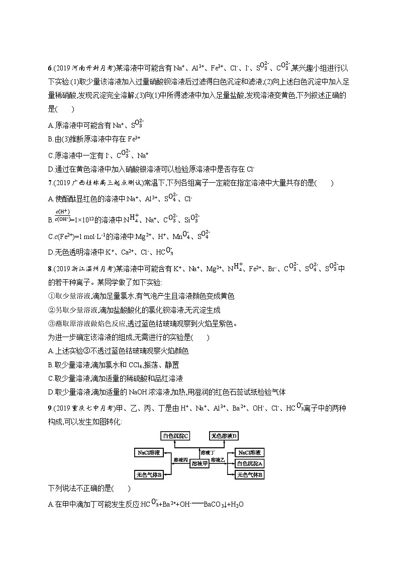 2020人教版高考化学大一轮复习课时训练4 离子反应02