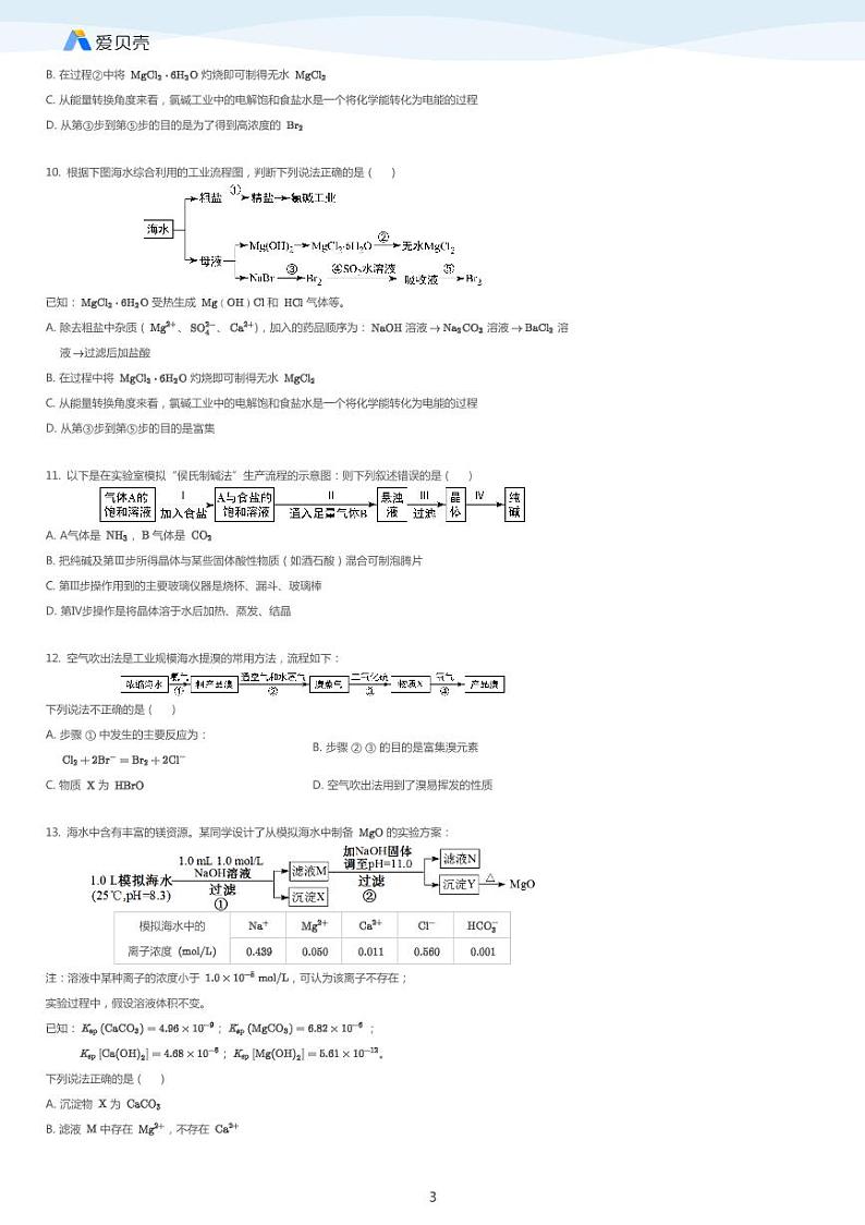高考复习专题训练——化学工艺流程题 学生版03