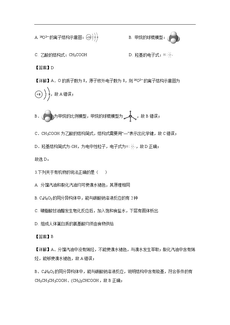 河北省邢台市2020届高三上学期第一次摸底考试（解析版）02