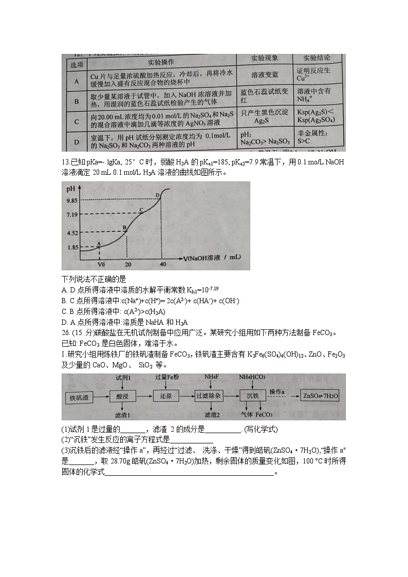 河北唐山市2019- -2020 学年度高三年级第一次 模拟考试理科综合化学试题Word版含答案第2页