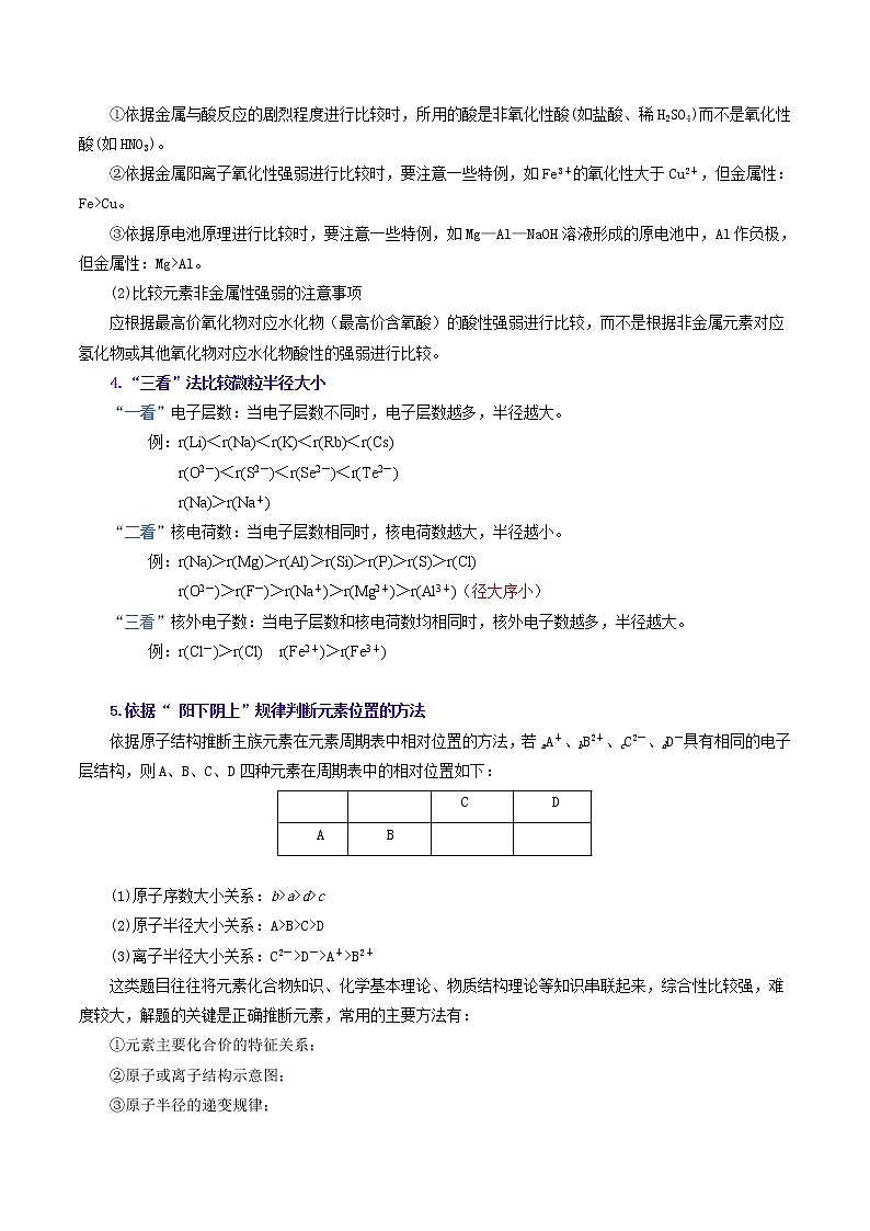 2020年高考化学三轮冲刺要点突破讲练 专题03 物质结构和元素推断第2页