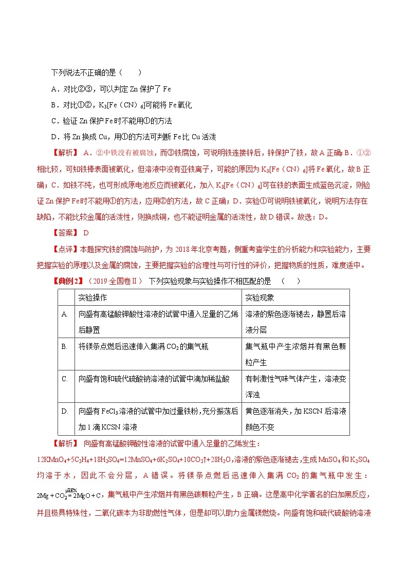 2020年高考化学三轮冲刺要点突破讲练 专题06 无机实验03