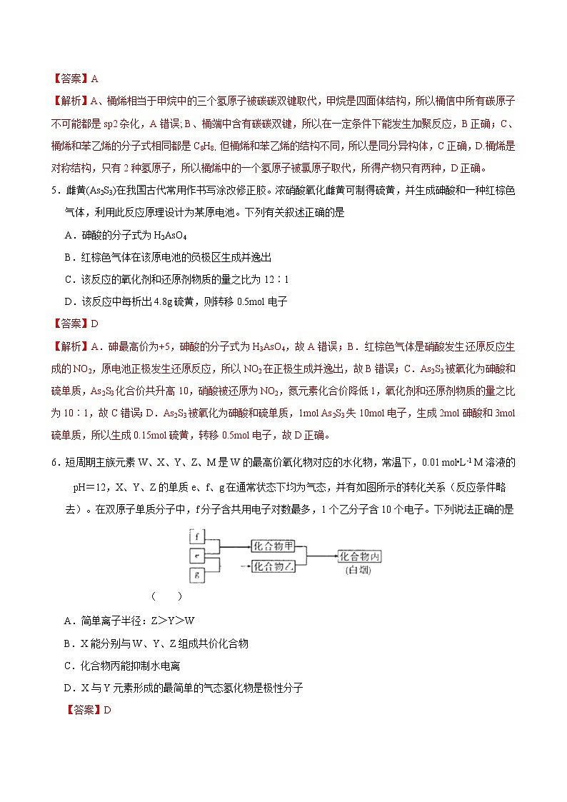 2020年山东新高考化学全真模拟卷（五）含解析03