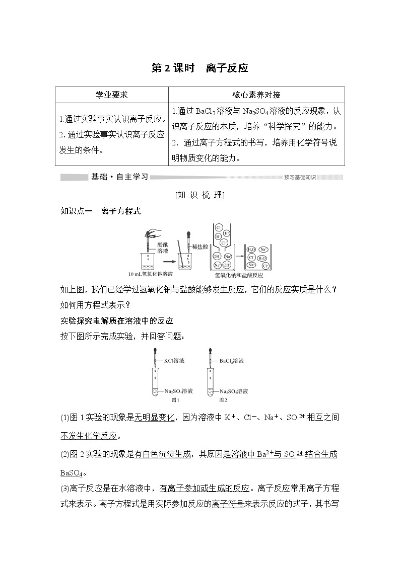 第1章 第二节 离子反应——第2课时 离子反应 教案01
