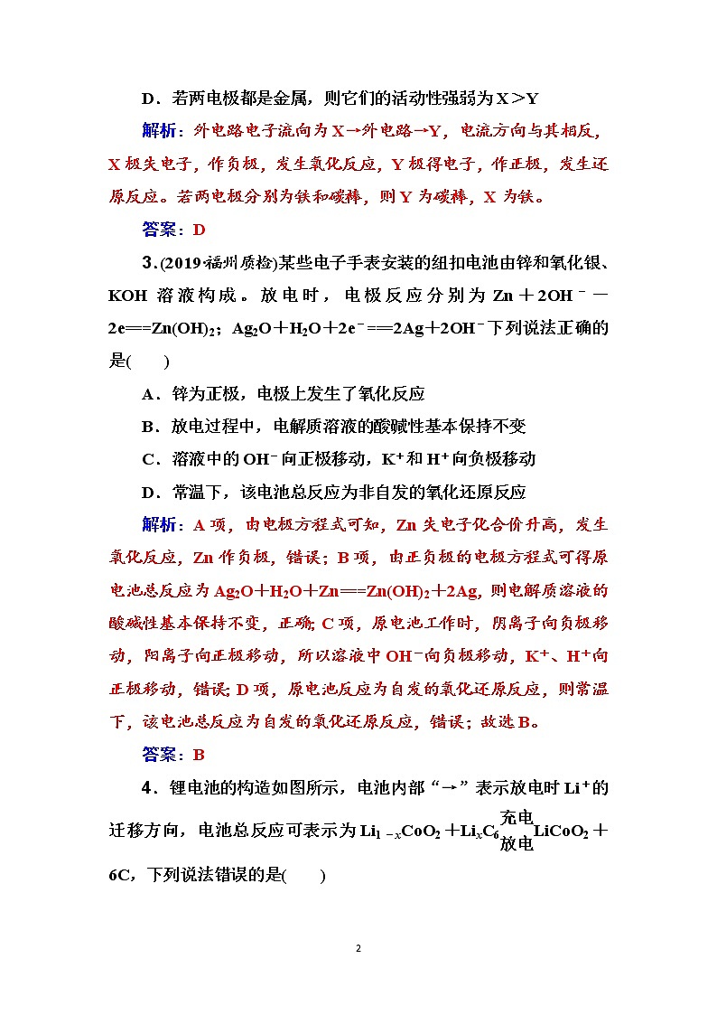 2020届高考化学总复习——第六章 课时跟踪练(二十)02
