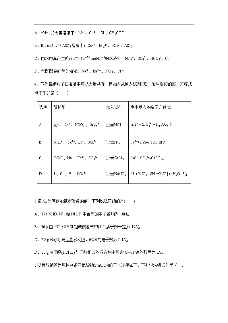 内蒙古包钢一中2020届高三上学期10月月考化学第2页