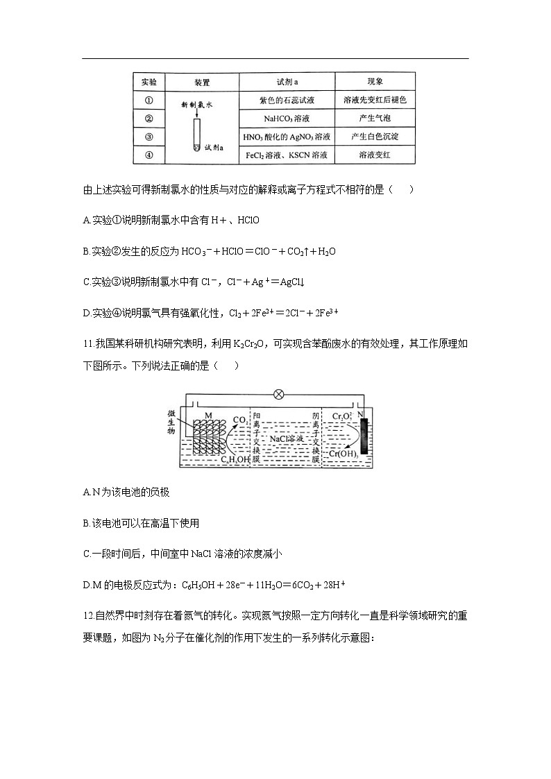 湖南省永州市2020届高三上学期第二次模拟考试化学第2页