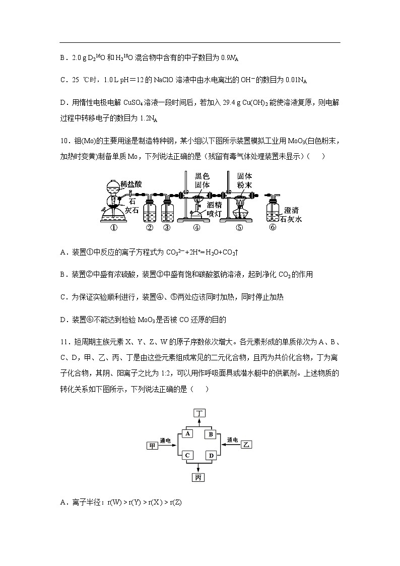 贵州省铜仁第一中学2020届高三下学期防疫期间“停课不停学”网上周考化学（四）（解析版） 试卷02