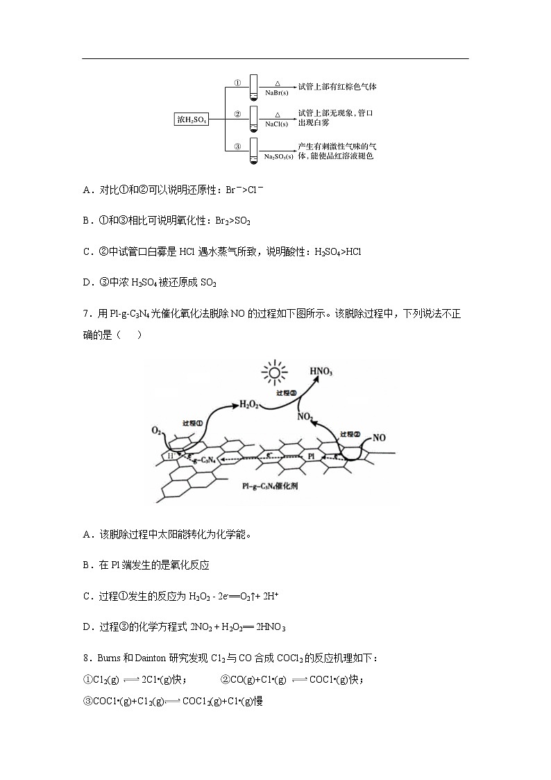 山东省淄博市2020届高三下学期第二次网考化学 试卷03