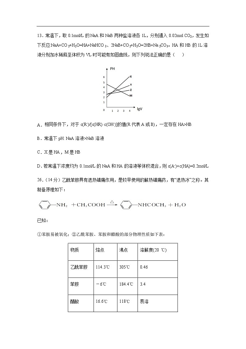 四川省宜宾四中2020届高三下学期第一次在线月考化学 试卷03