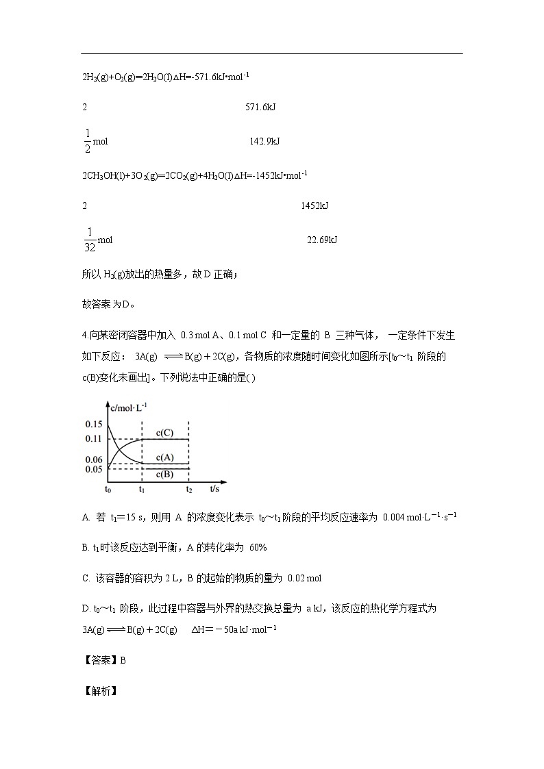 江西省赣州市南康中学2019-2020学年高二上学期第一次月考化学试化学题（解析版）03