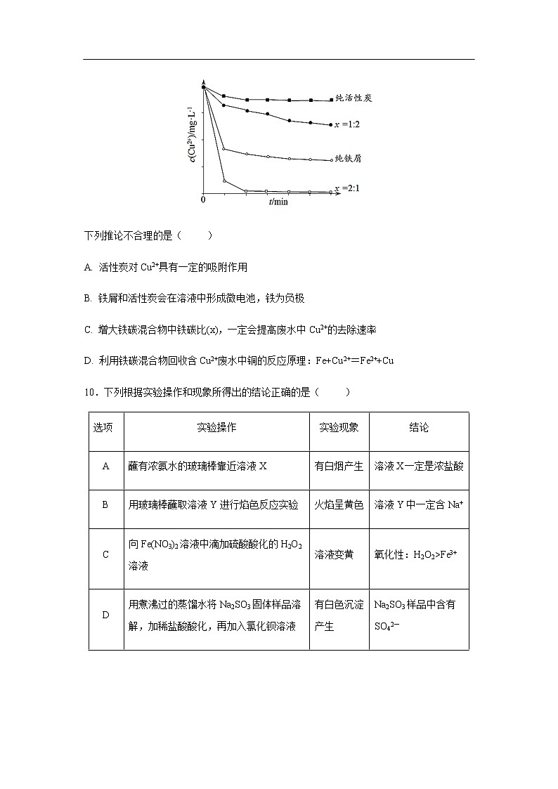 陕西省西安中学2020届高三第一次模拟考试化学02