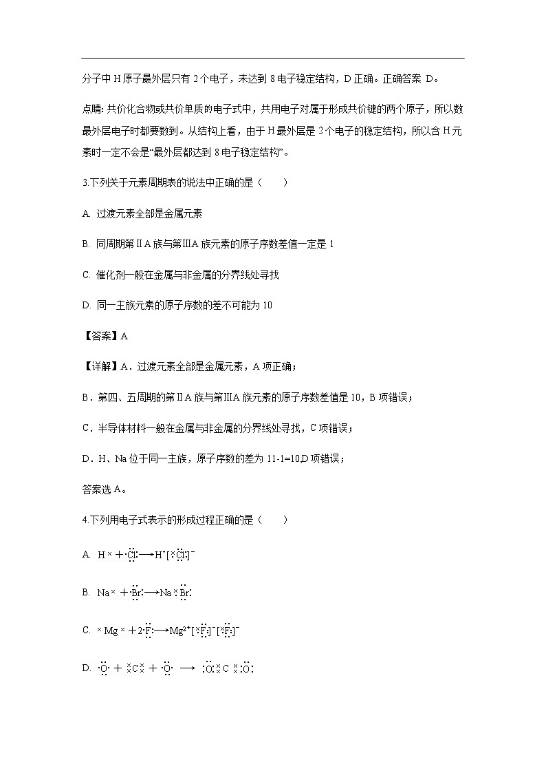 山西省太原市六十六中2020届高三上学期第一次月考（解析版）第2页