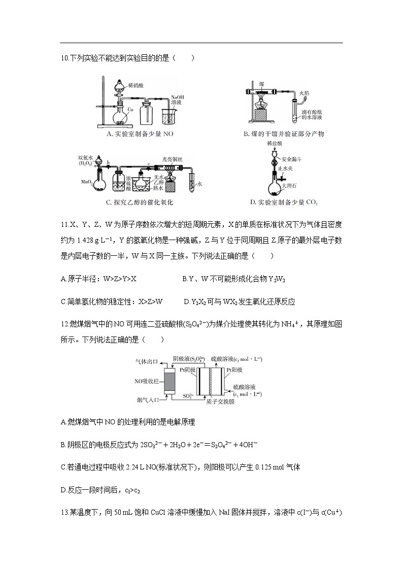 2020届百校联考高考百日冲刺金卷化学全国Ⅱ卷化学（一）第2页