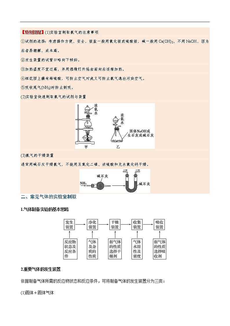 重难点03 常见气体的实验室制取-2019-2020学年高一化学重难点探究（人教版2019必修第二册） 试卷02