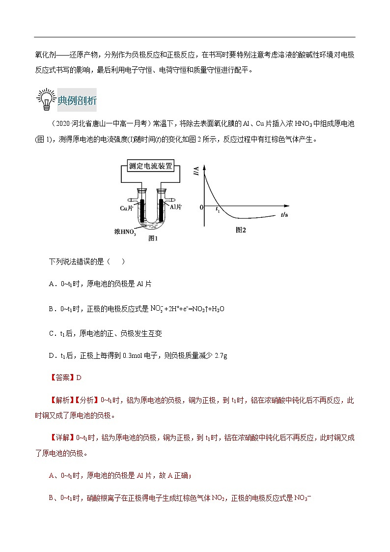 重难点06 原电池正、负极的判断与电极反应式的书写-2019-2020学年高一化学重难点探究（人教版必修二） 试卷02