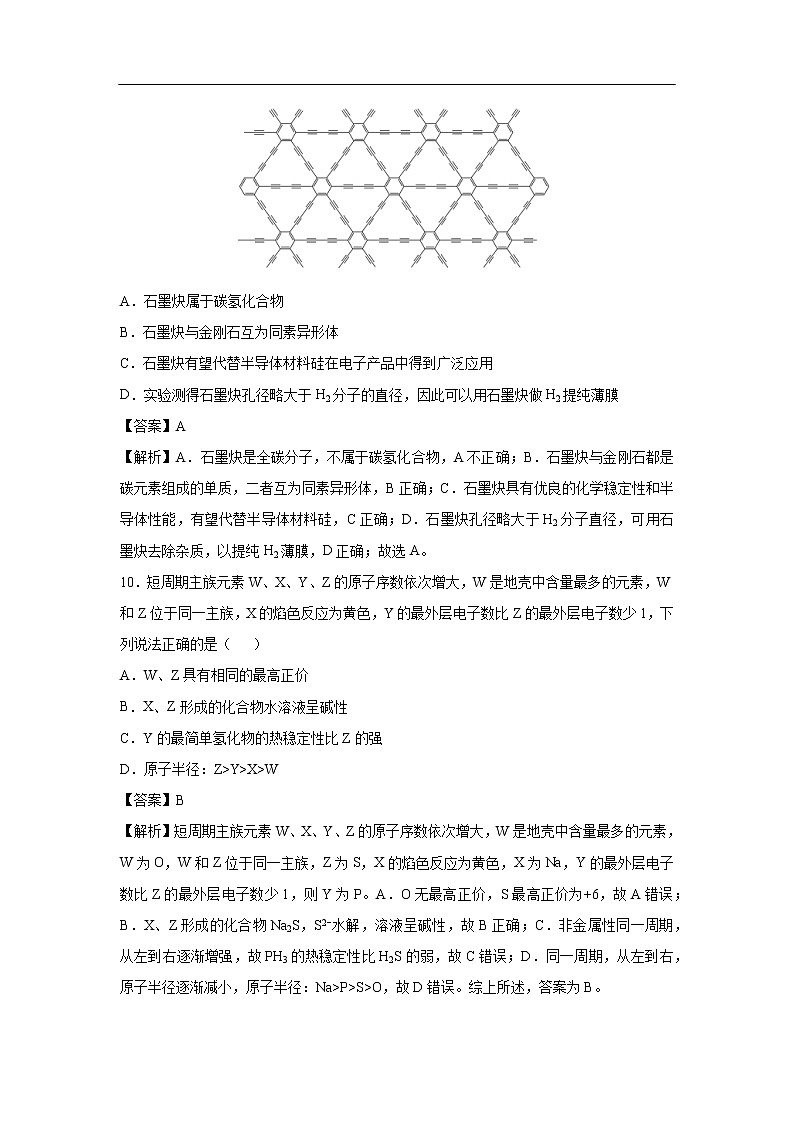 湖北名校联盟2020年考前提分仿真卷化学（六）（解析版）第2页