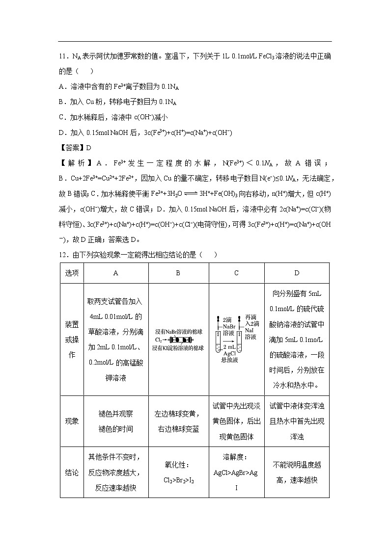 湖北名校联盟2020年考前提分仿真卷化学（六）（解析版）第3页