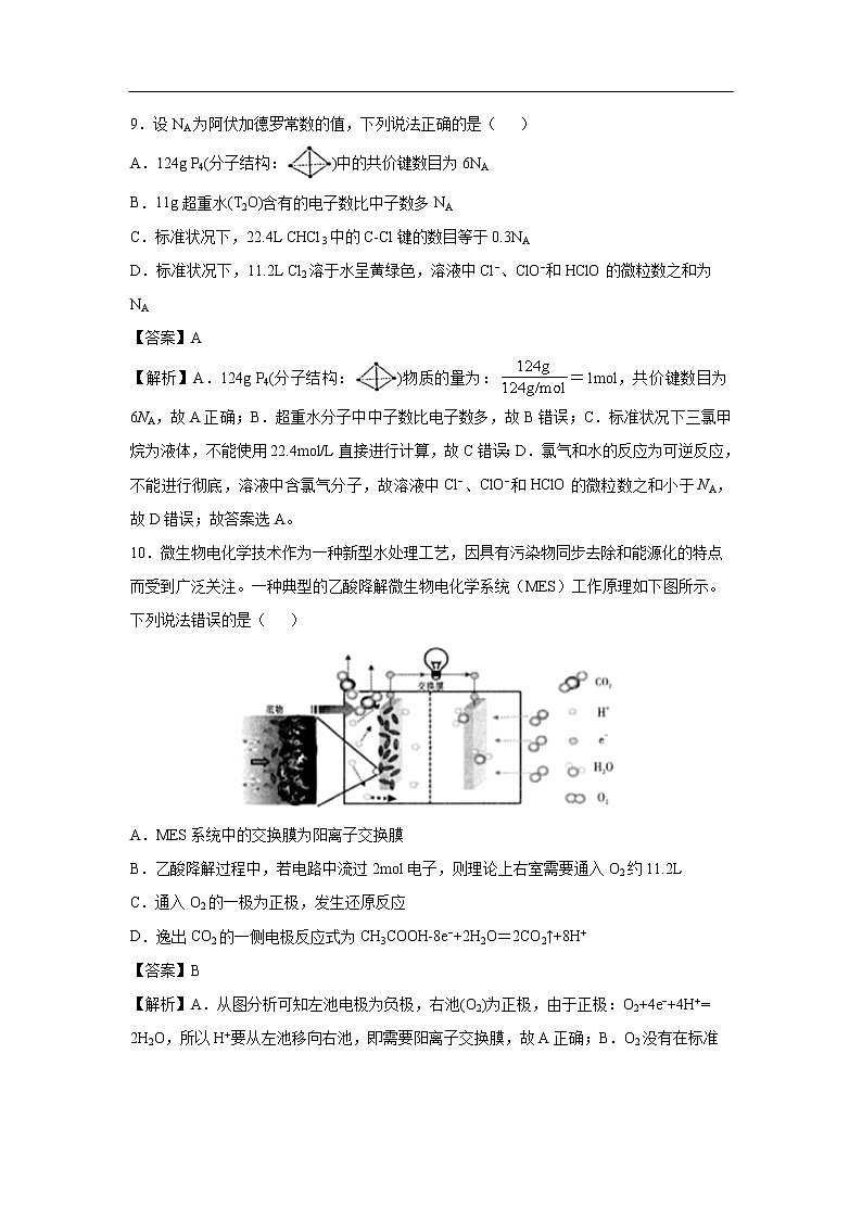 湖北名校联盟2020年考前提分仿真卷化学（一）（解析版）第2页