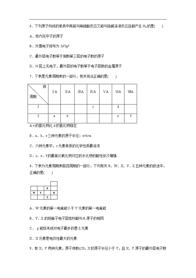 河北省深州市长江中学2019-2020学年高二下学期第一次月考试化学题化学02