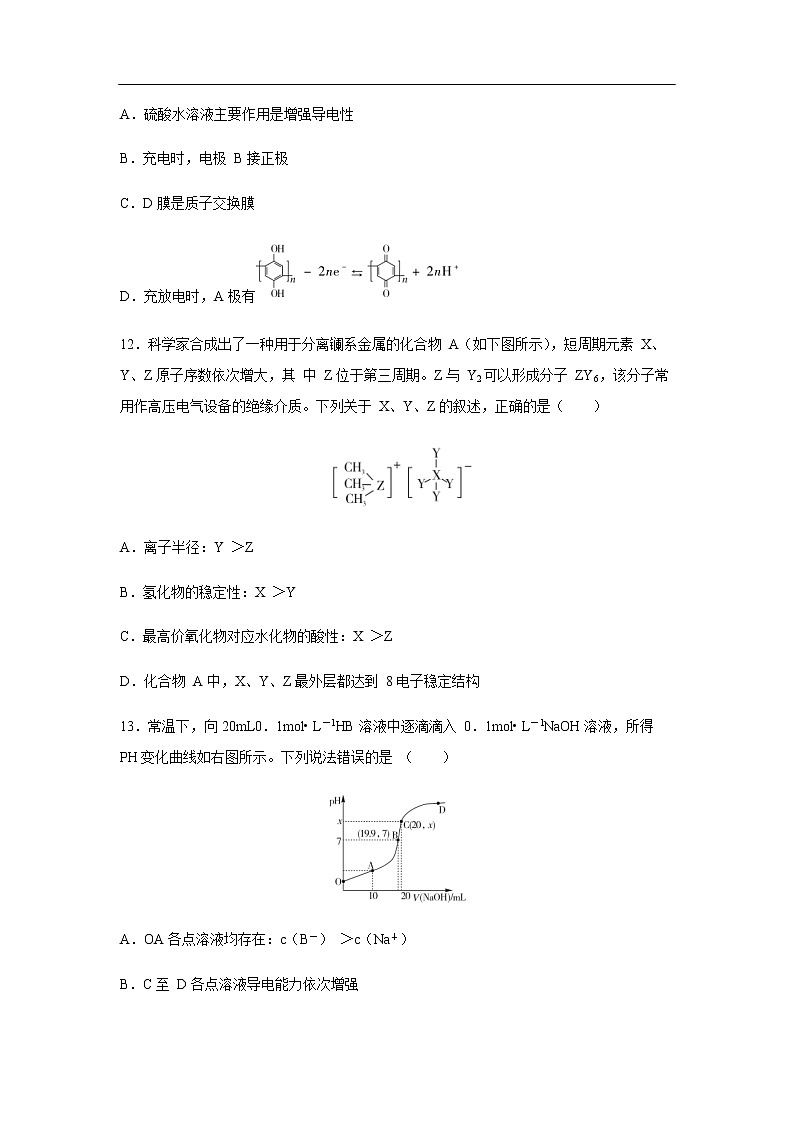 江西省2020届高三毕业班新课程教学质量监测化学（解析版）03