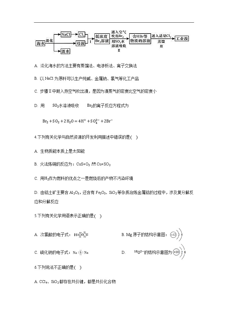 河北省石家庄二中2019-2020学年高一4月月考试化学题化学（解析版）02