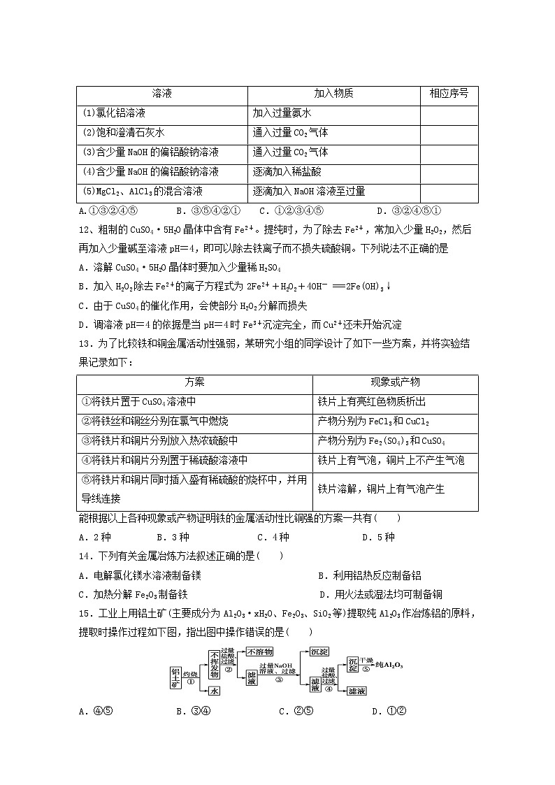 2018-2019学年河北省承德市第一中学高二下学期第二次月考化学试题 Word版03