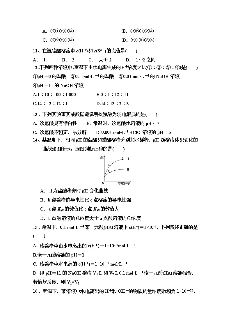 2018-2019学年内蒙古杭锦后旗奋斗中学高二下学期第一次月考化学试题 Word版03