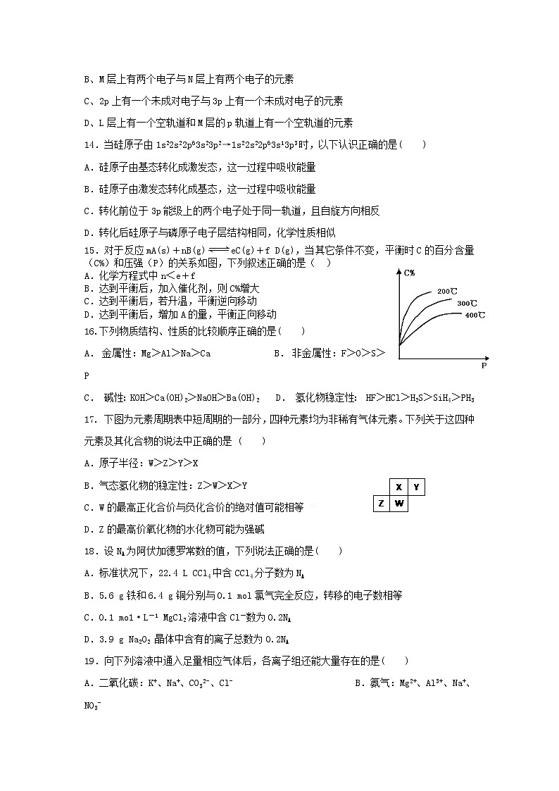 2018-2019学年安徽省郎溪中学高二下学期第一次月考化学试题（Word版）03