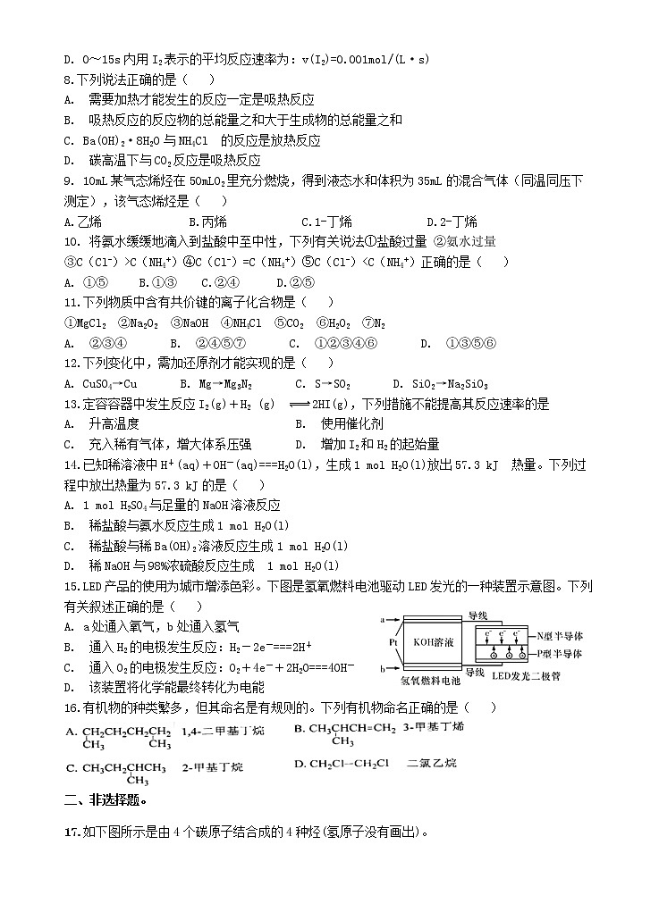 2018-2019学年安徽省青阳县第一中学（青阳中学老校区）高二下学期第一次月考化学试题 word版02