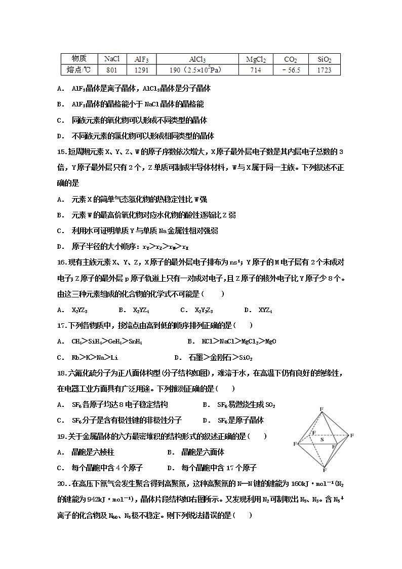 2018-2019学年福建省华安县第一中学高二下学期第一次月考化学试题 Word版03