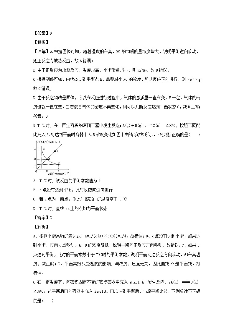 2018-2019学年福建省厦门外国语学校高二下学期第一次月考化学试题 解析版03