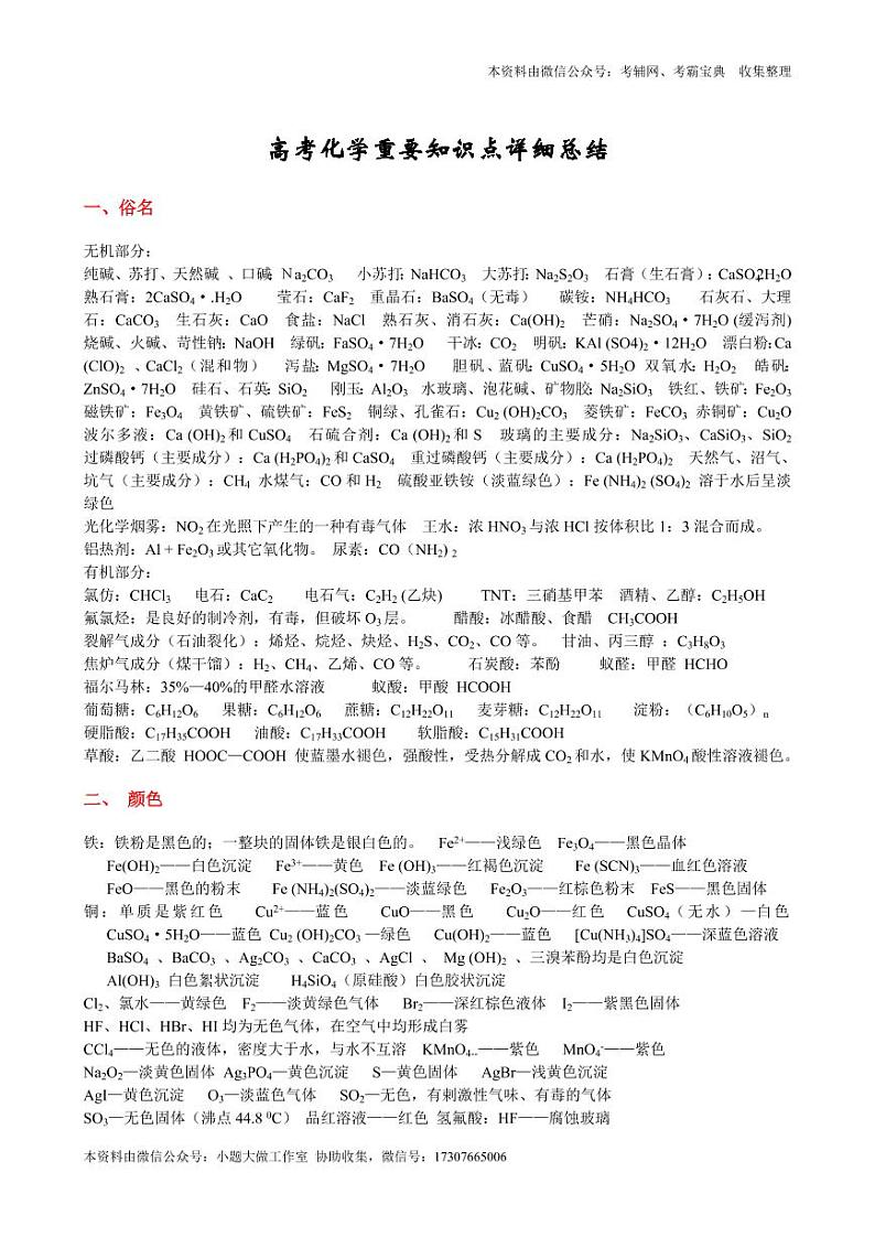 江苏高考化学备考笔记 学案01