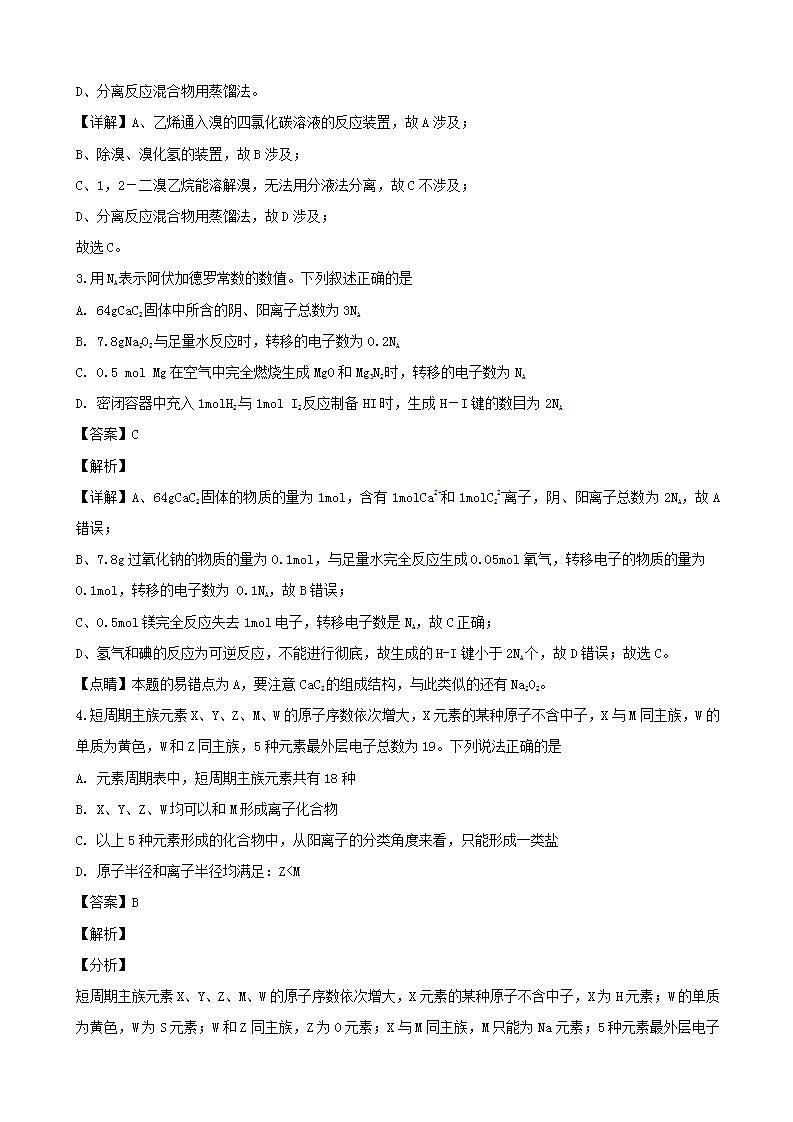 2019届辽宁省朝阳市高三上学期模拟联考理科综合化学试题（解析版）02
