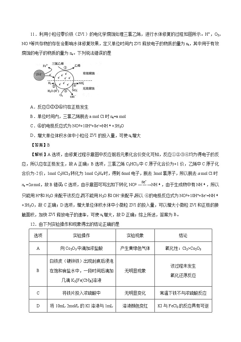 安徽省太和一中2020届5月模拟考试化学试题（解析版）03