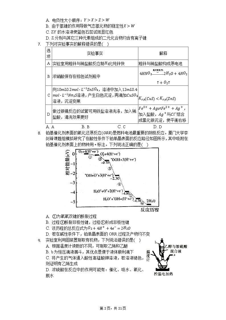 2020年山东省新高考质量测评联盟高考化学模拟试卷（5月份）第2页
