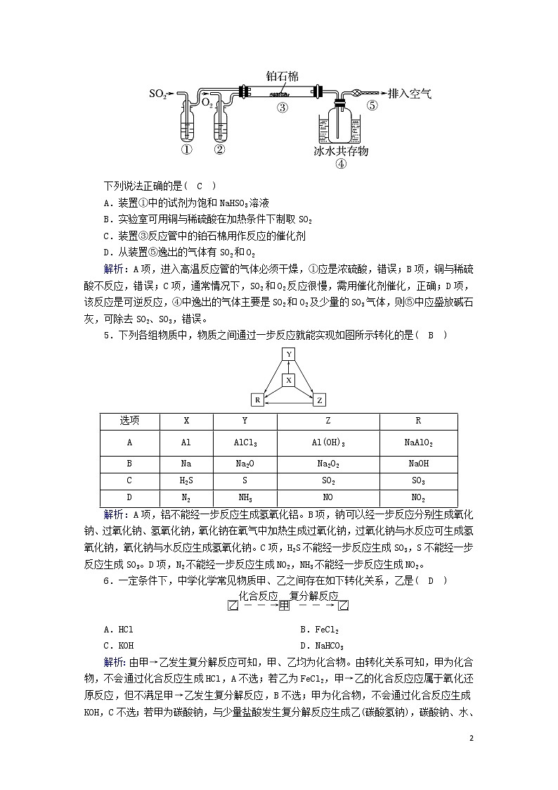 2020高考化学二轮复习能力提升训练10无机元素及其化合物的性质及相互转化（含解析）02