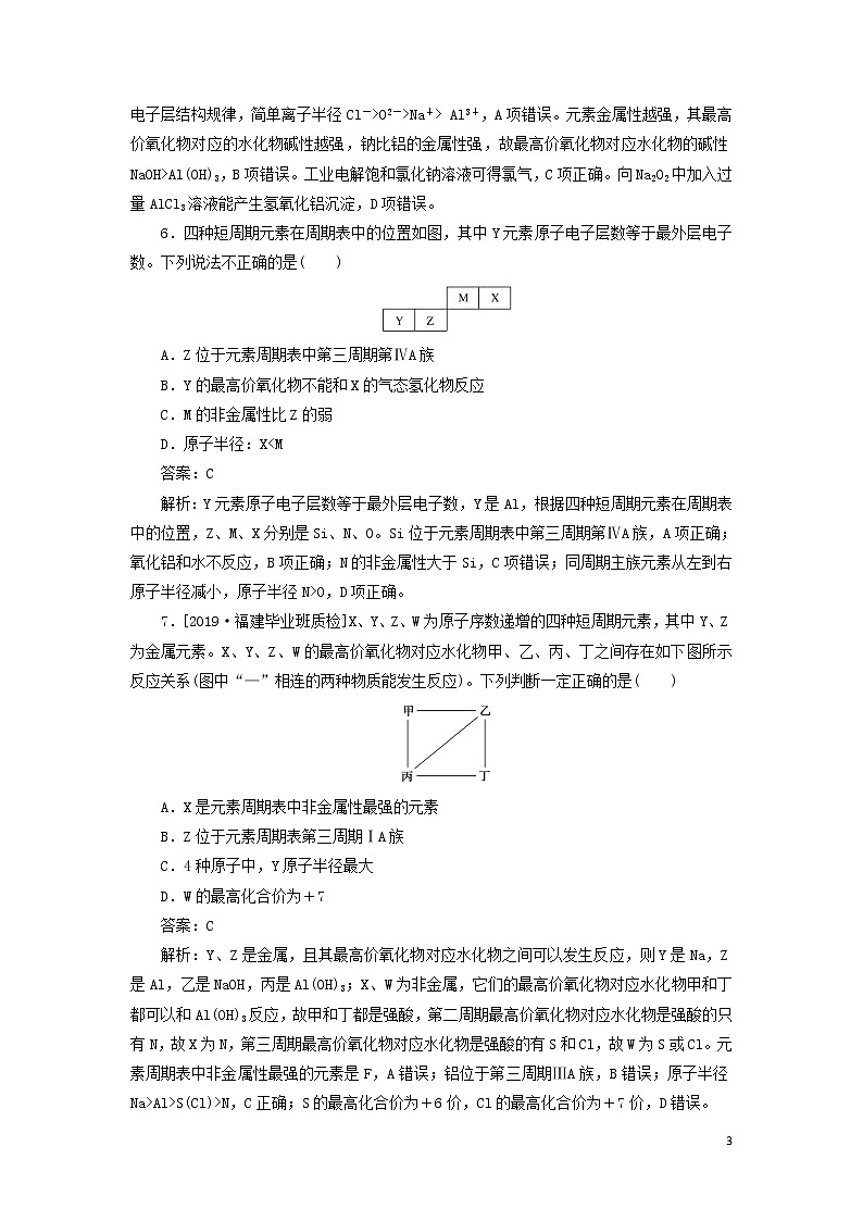 2020高考化学冲刺600分练习4原子结构与元素周期律（含解析）03