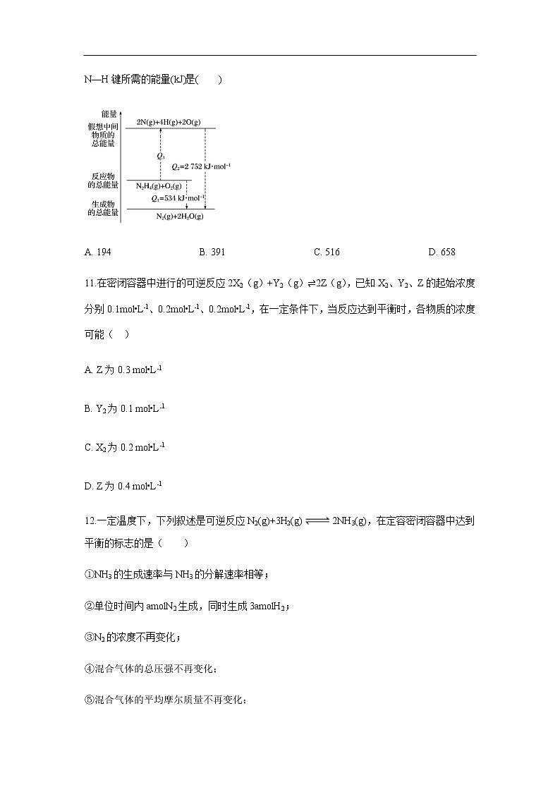 山西省晋中市和诚中学2019-2020学年高一下学期4月月考试题化学03