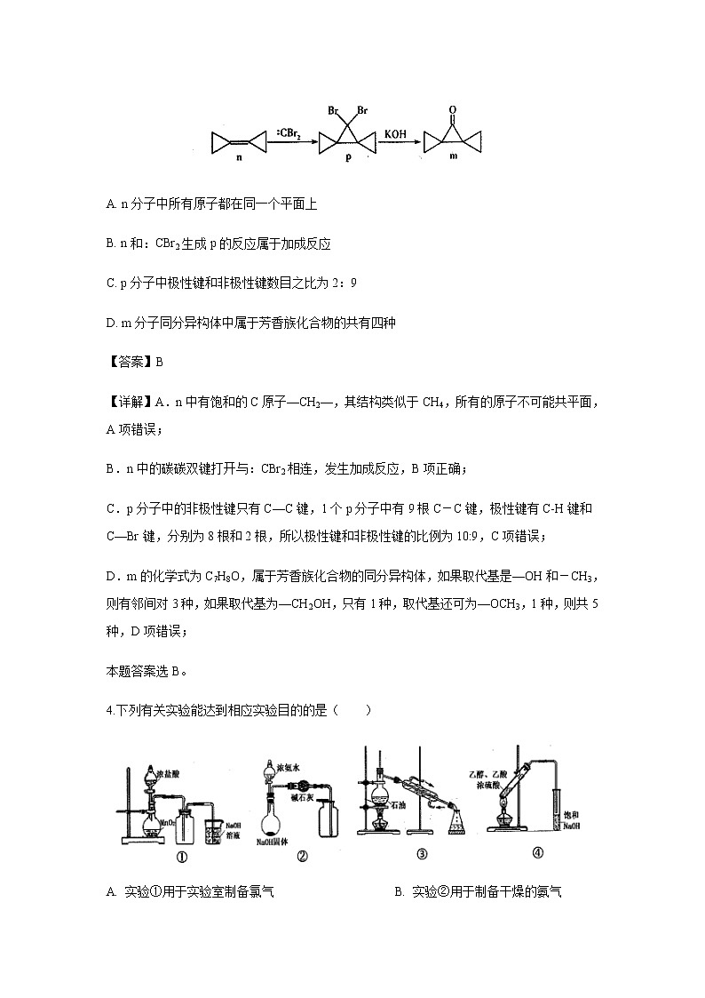 四川省绵阳市南山中学实验学校2020届高三上学期11月月考化学理科综合（解析版） 试卷03