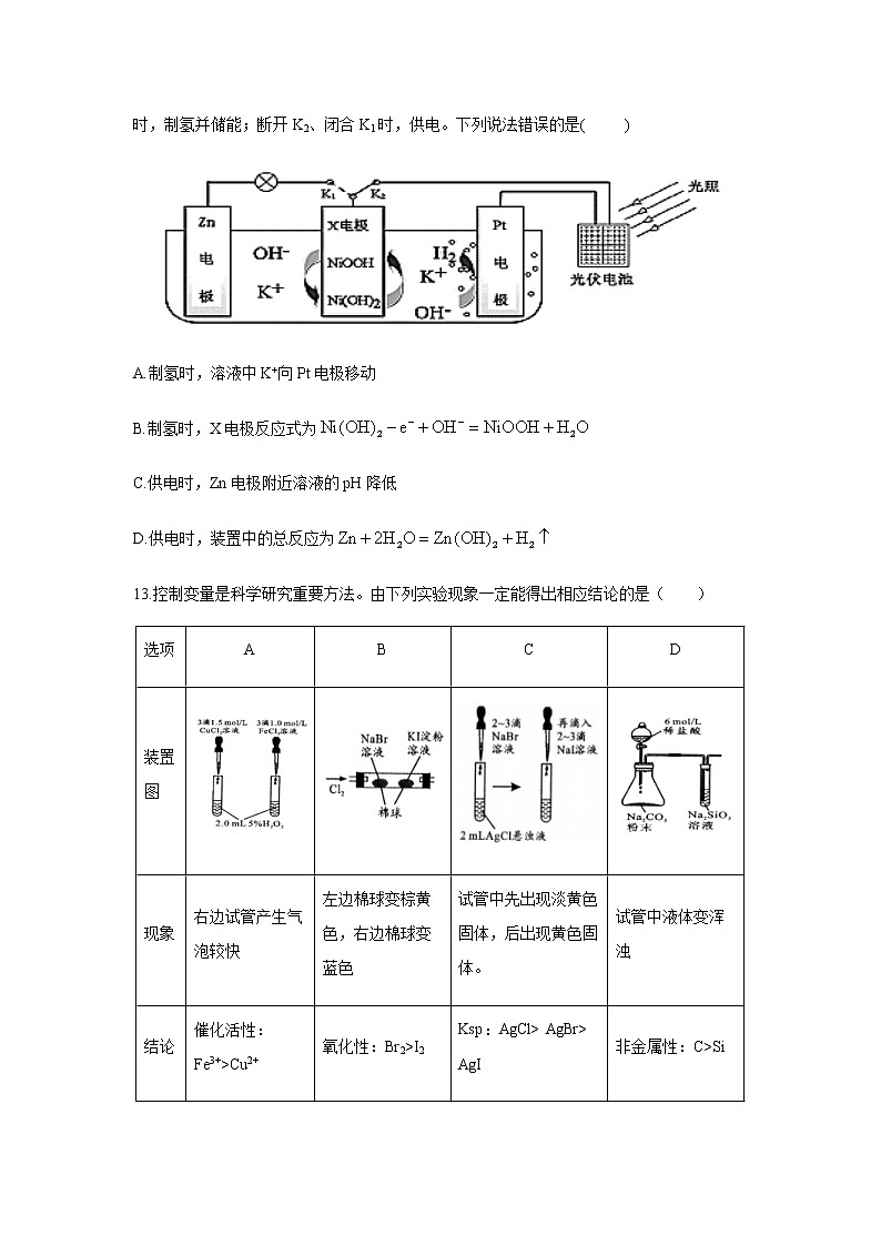 陕西省西安中学2020届高三第三次模拟考试化学03