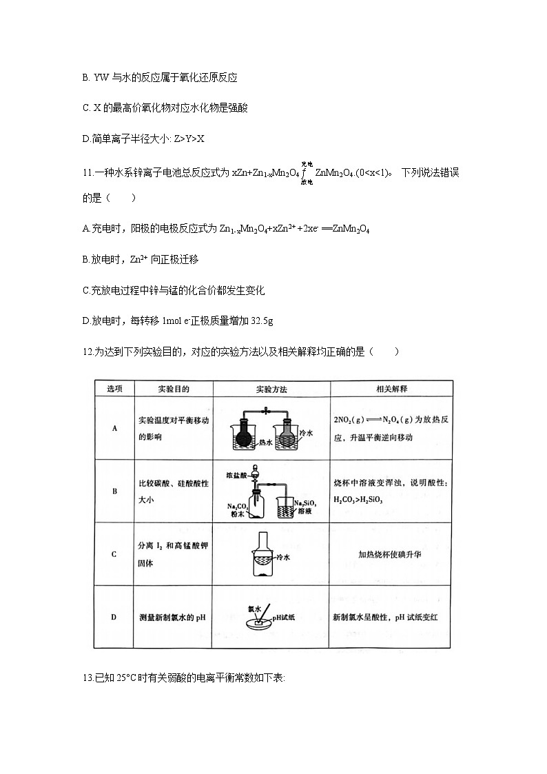 云南省玉溪市2020届高三毕业生第二次教学质量检测化学02