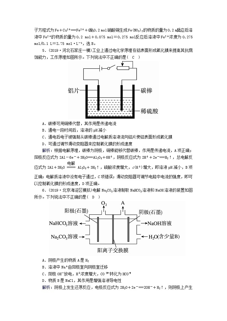 2020高考化学一轮复习第九章电化学课时作业26电解池金属腐蚀与保护（含解析） 练习03