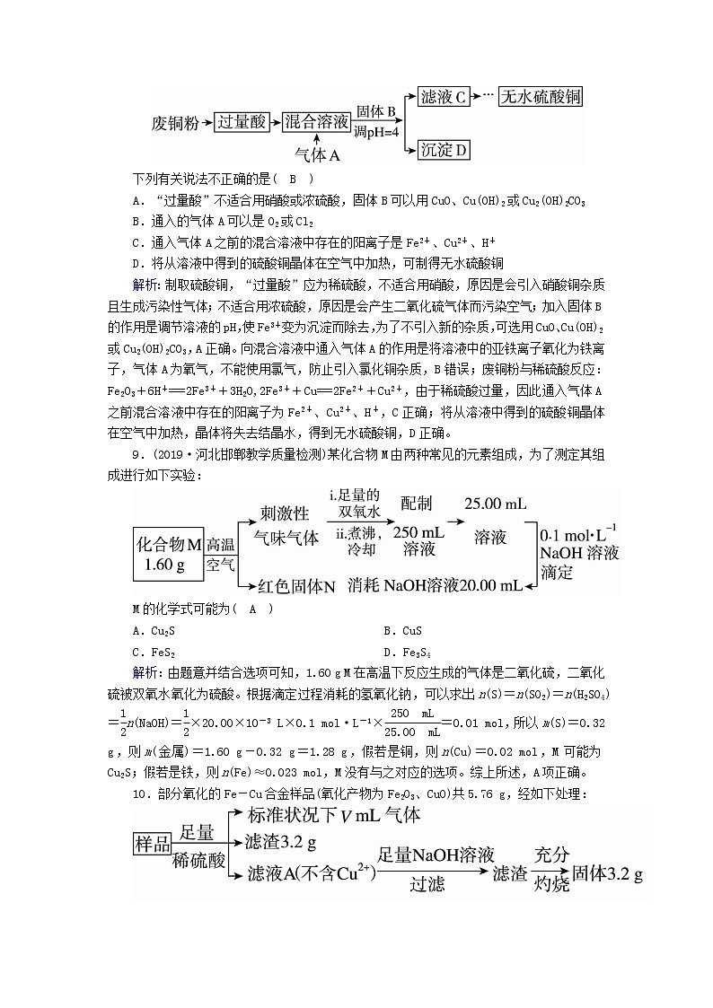 2020高考化学一轮复习第三章金属及其化合物课时作业10金属材料金属矿物的开发（含解析） 练习03